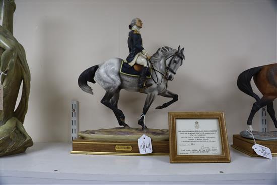 A Royal Worcester limited edition model of Washington, Total height 44cm